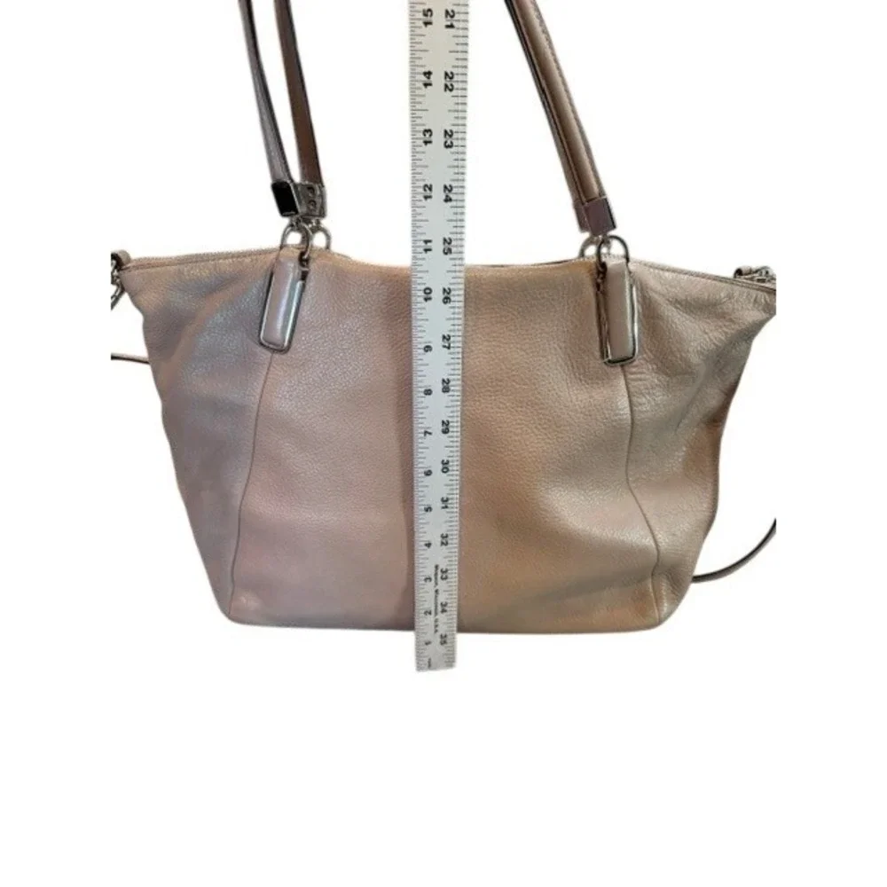 Coach Kelsey Satchel Taupe Pebbled Leather Shoulder Crossbody Bag F34494 EUC